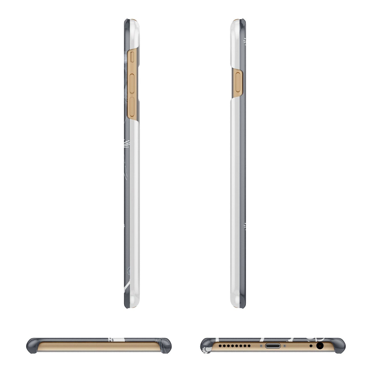 Halloween Skeleton Apple iPhone 6 Plus 3D Wrap Snap Case Angled Images