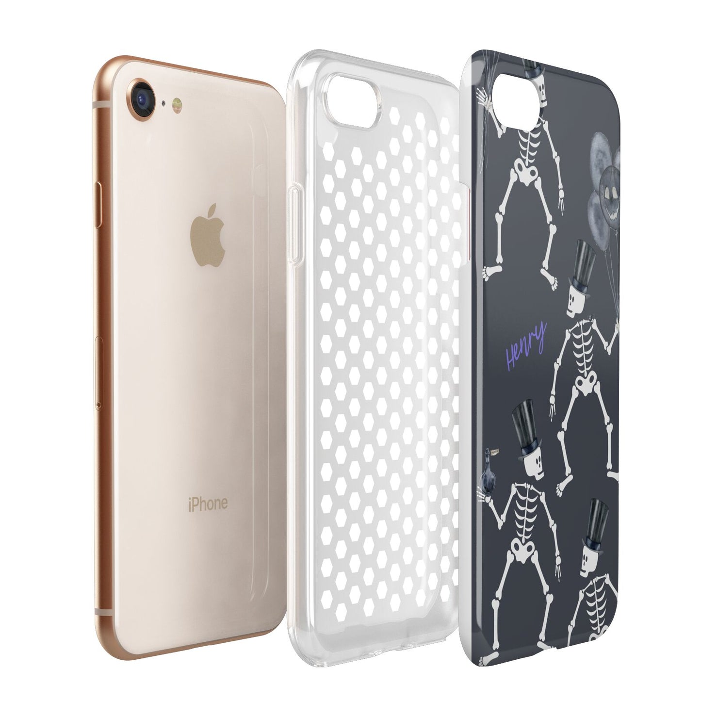 Halloween Skeleton Apple iPhone 7 8 3D Tough Case Expanded View