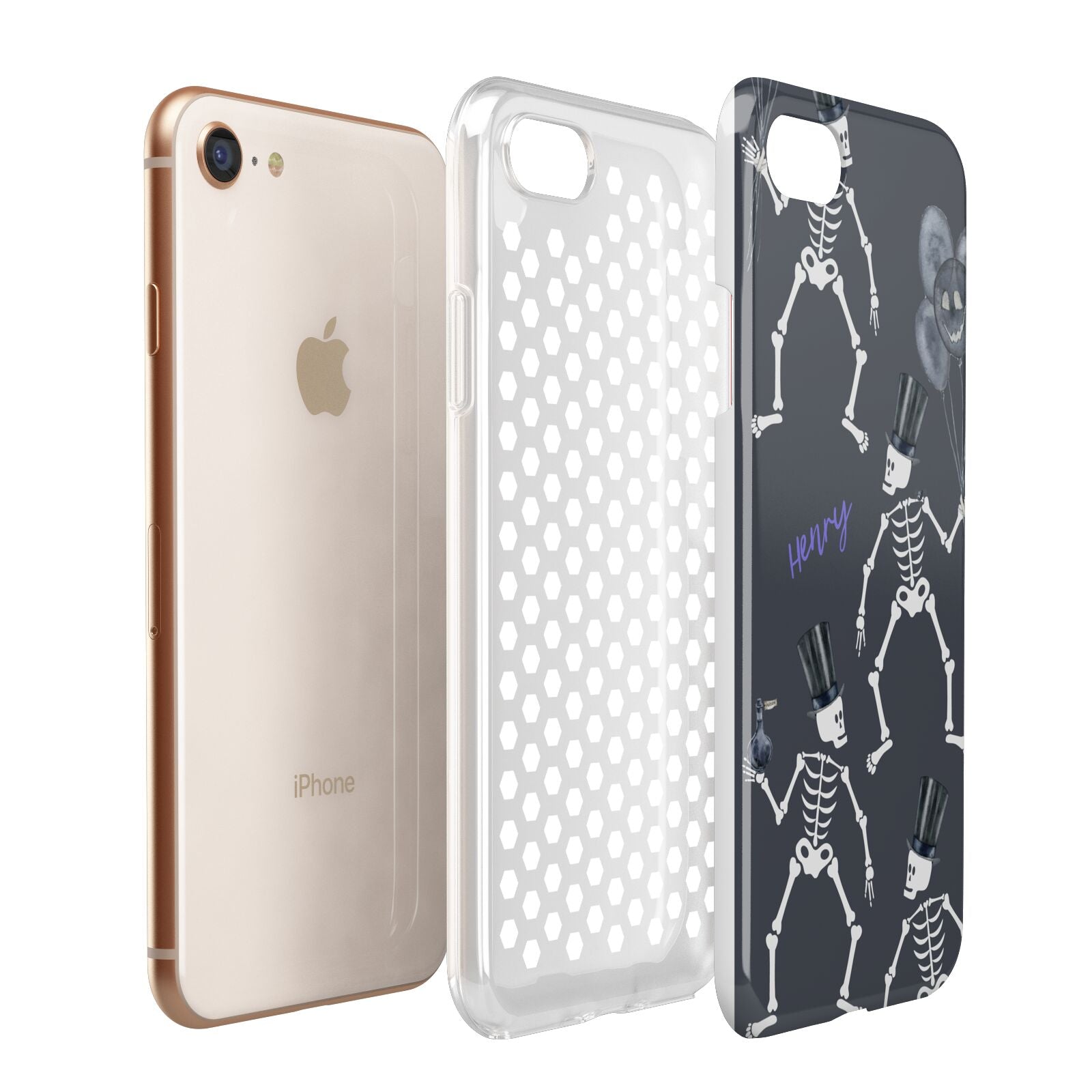 Halloween Skeleton Apple iPhone 7 8 3D Tough Case Expanded View