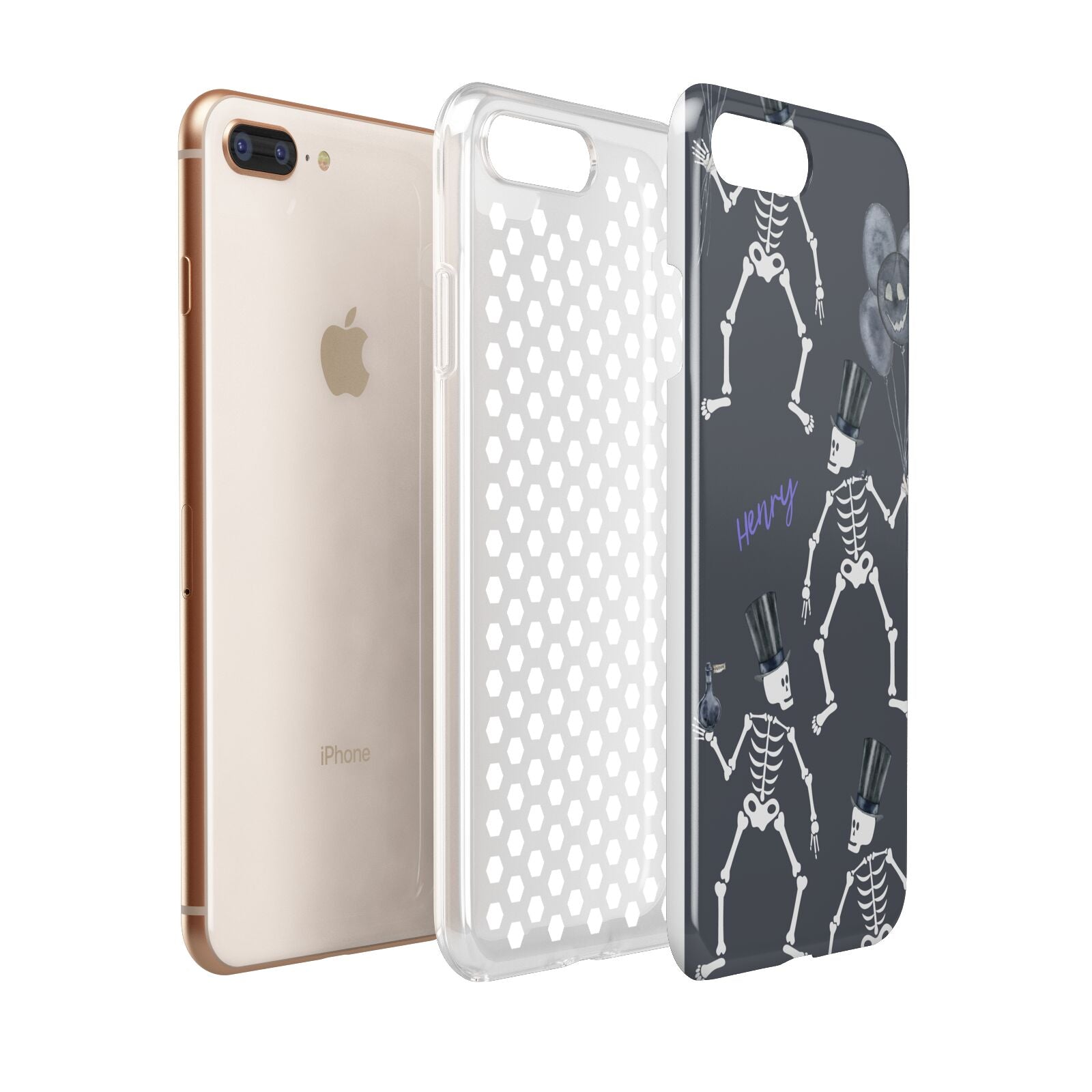 Halloween Skeleton Apple iPhone 7 8 Plus 3D Tough Case Expanded View