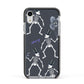 Halloween Skeleton Apple iPhone XR Impact Case Black Edge on Silver Phone