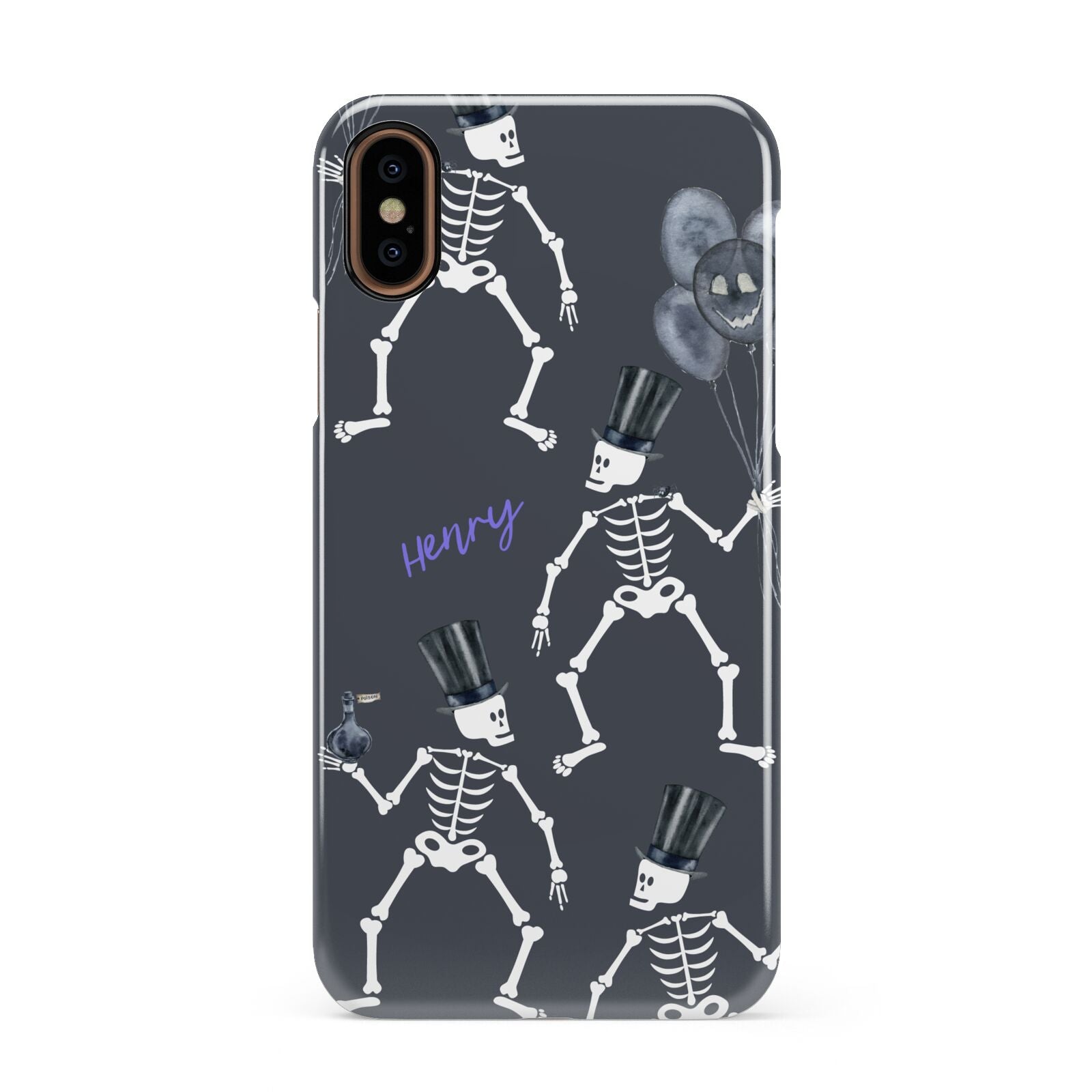 Halloween Skeleton Apple iPhone XS 3D Snap Case