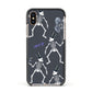Halloween Skeleton Apple iPhone Xs Impact Case Black Edge on Gold Phone