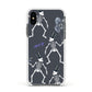 Halloween Skeleton Apple iPhone Xs Impact Case White Edge on Black Phone