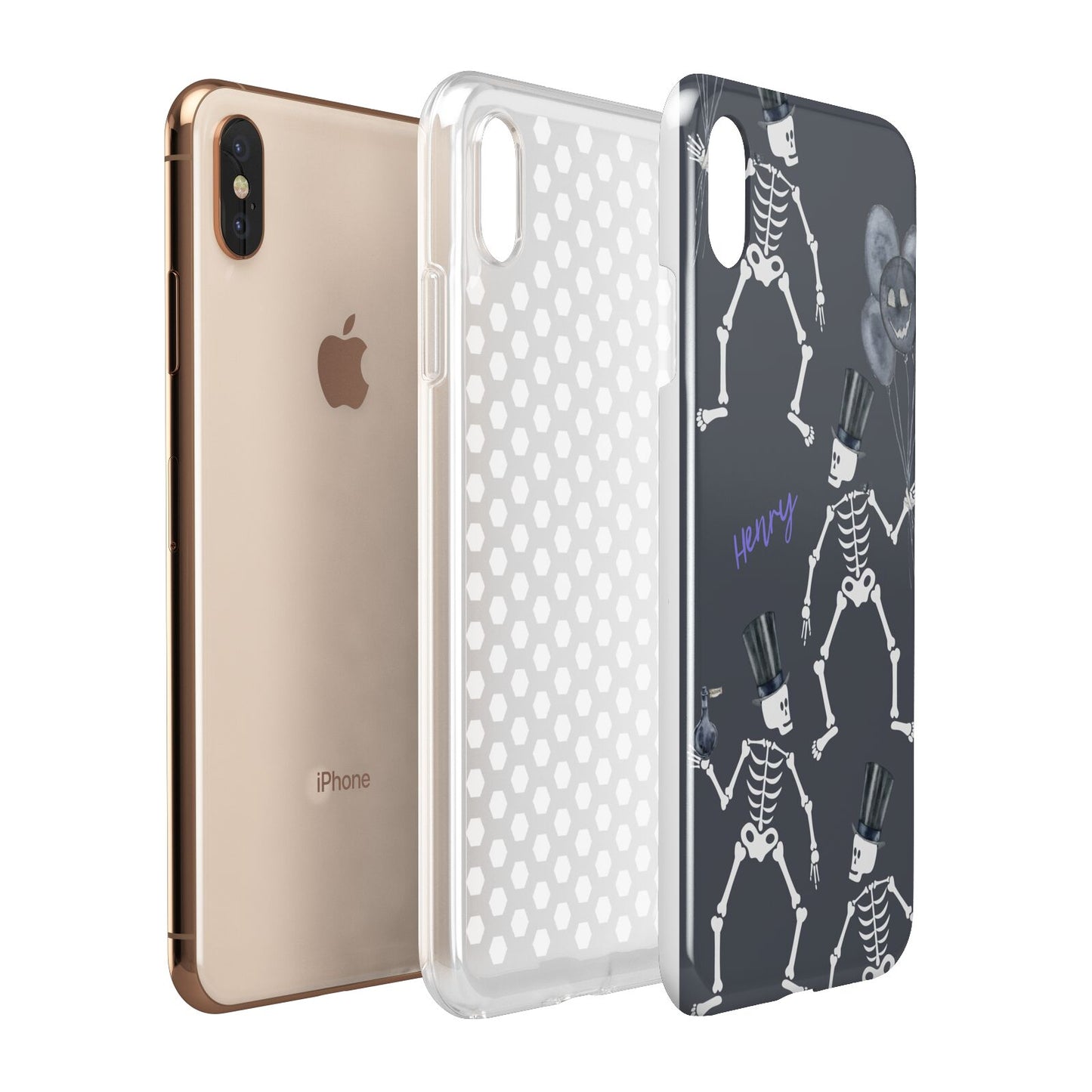 Halloween Skeleton Apple iPhone Xs Max 3D Tough Case Expanded View