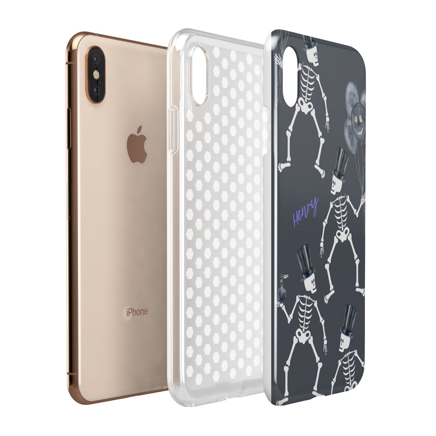 Halloween Skeleton Apple iPhone Xs Max 3D Tough Case Expanded View