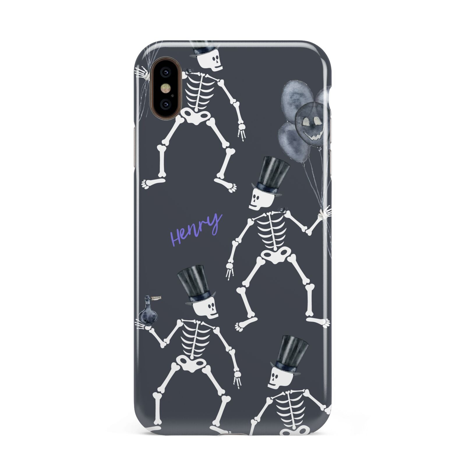Halloween Skeleton Apple iPhone Xs Max 3D Tough Case