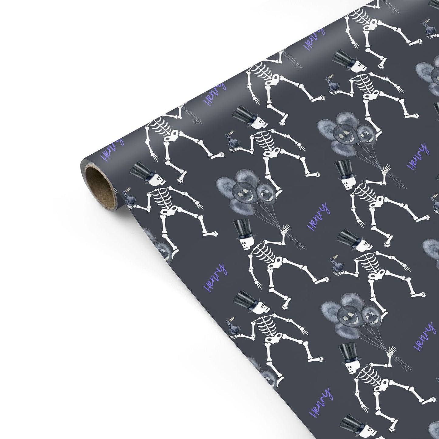 Halloween Skeleton Personalised Gift Wrap