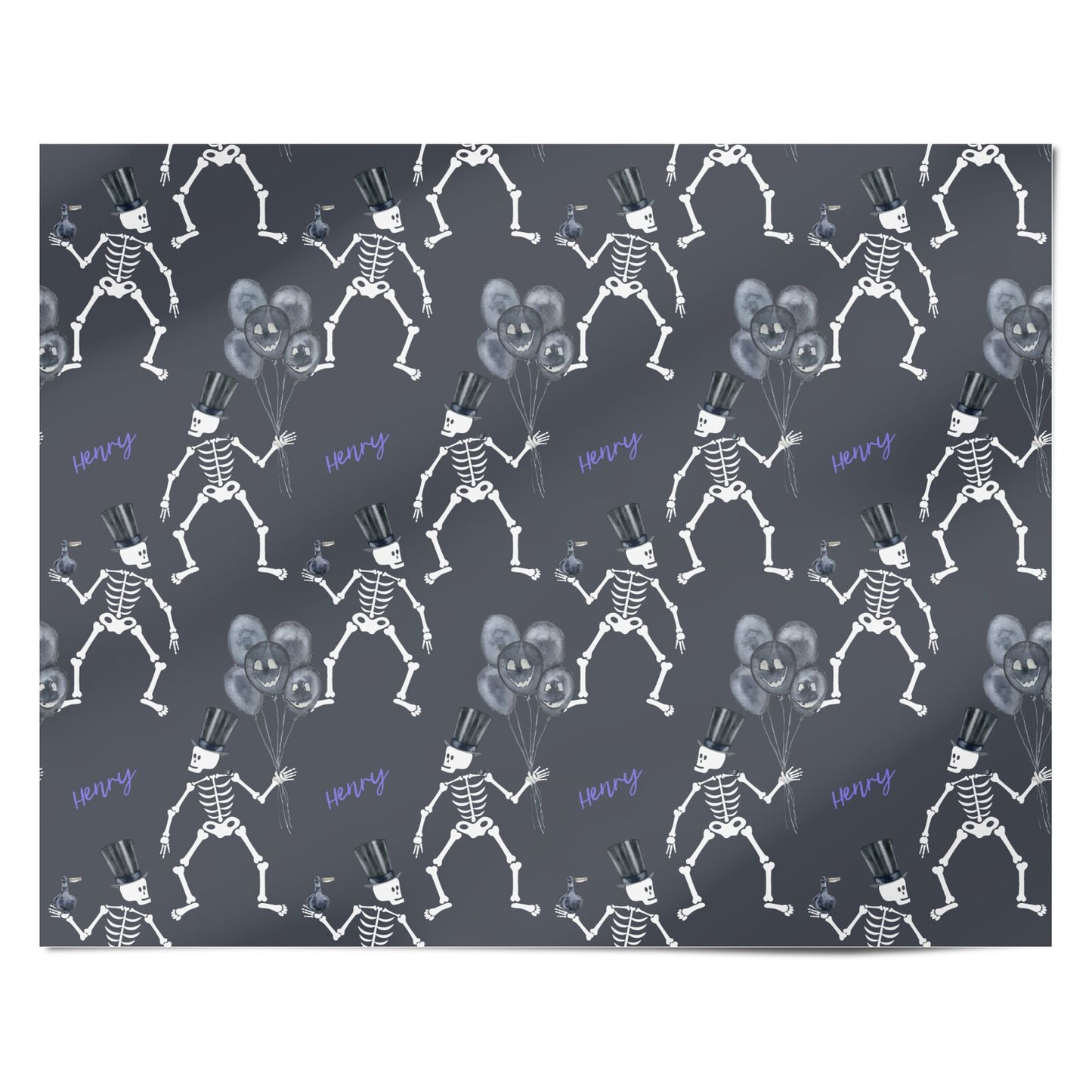 Halloween Skeleton Personalised Wrapping Paper Alternative