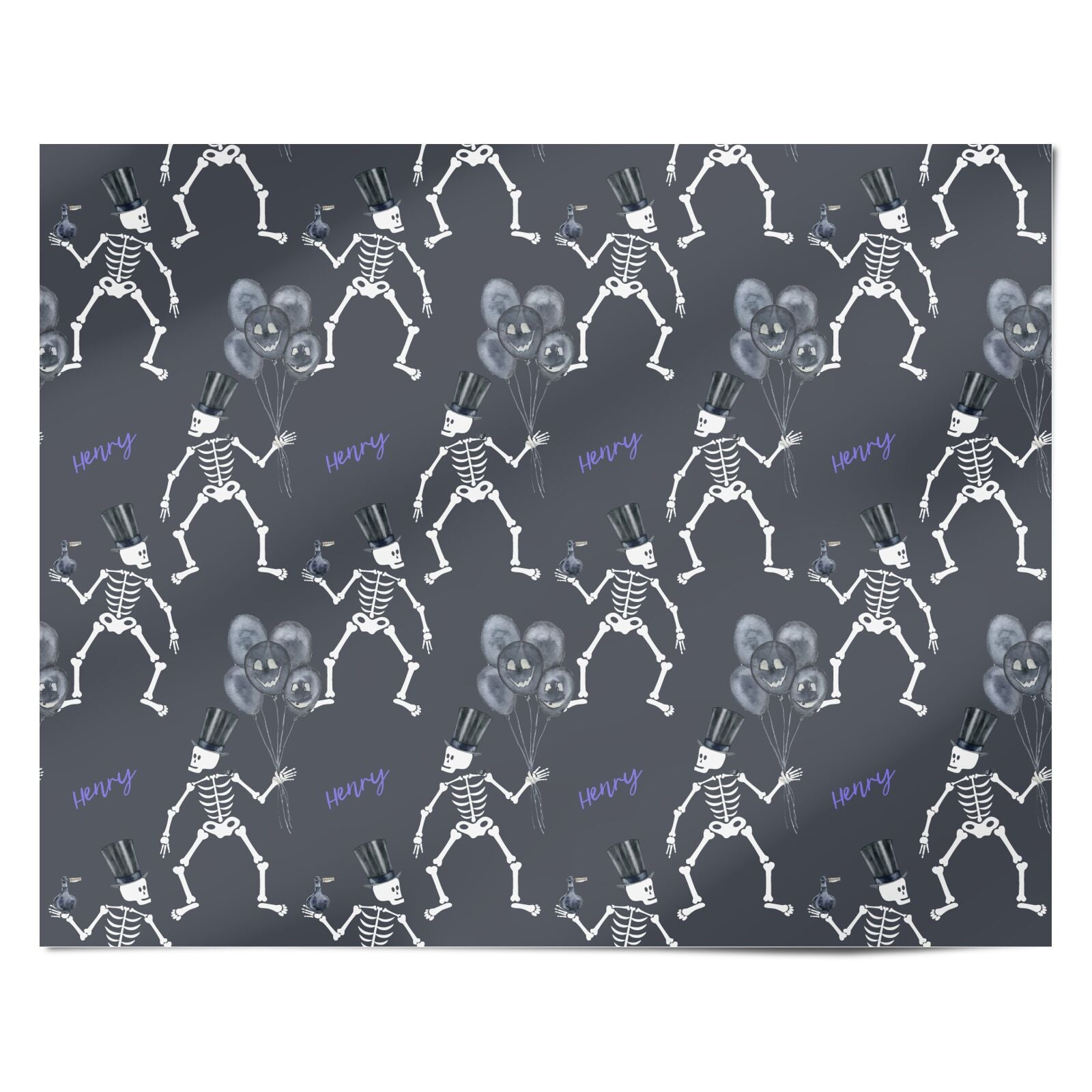 Halloween Skeleton Personalised Wrapping Paper Alternative