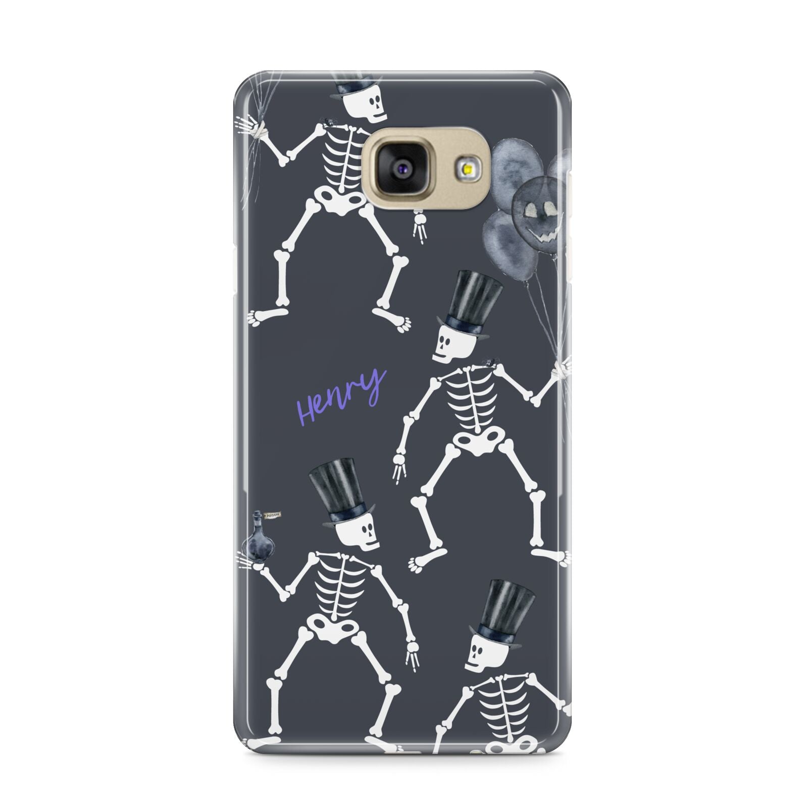 Halloween Skeleton Samsung Galaxy A9 2016 Case on gold phone