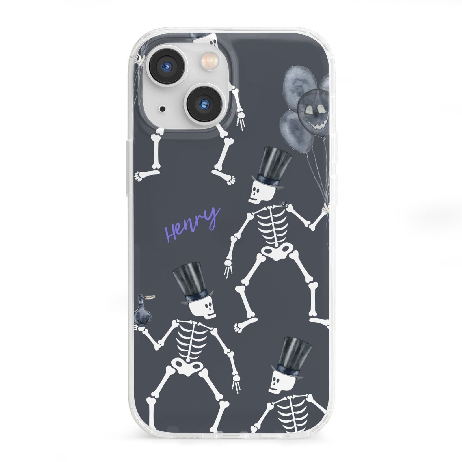 Halloween Skeleton iPhone 13 Mini Clear Bumper Case