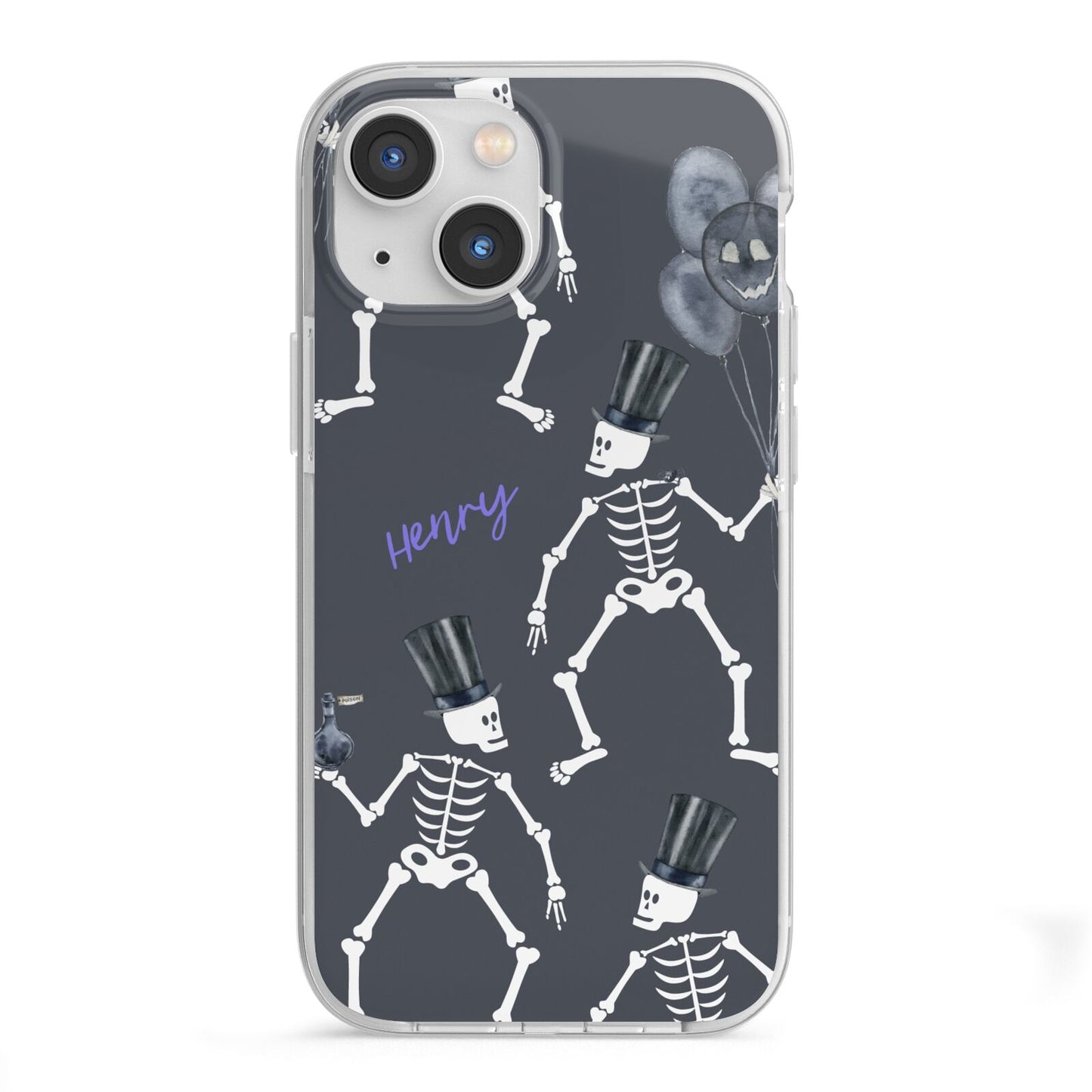 Halloween Skeleton iPhone 13 Mini TPU Impact Case with White Edges