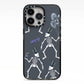 Halloween Skeleton iPhone 13 Pro Black Impact Case on Silver phone