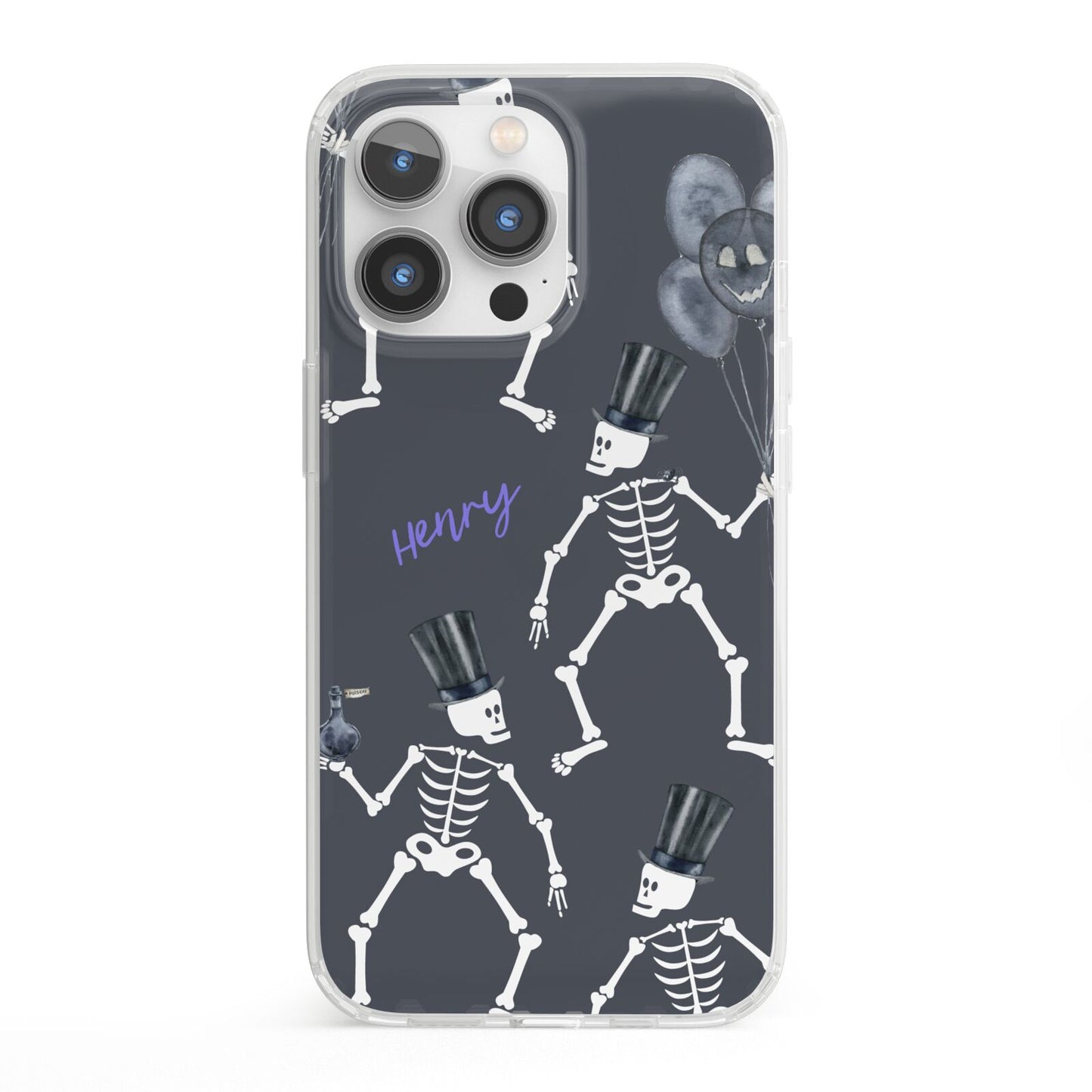 Halloween Skeleton iPhone 13 Pro Clear Bumper Case