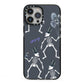 Halloween Skeleton iPhone 13 Pro Max Black Impact Case on Silver phone