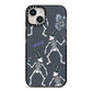 Halloween Skeleton iPhone 14 Black Impact Case on Silver phone