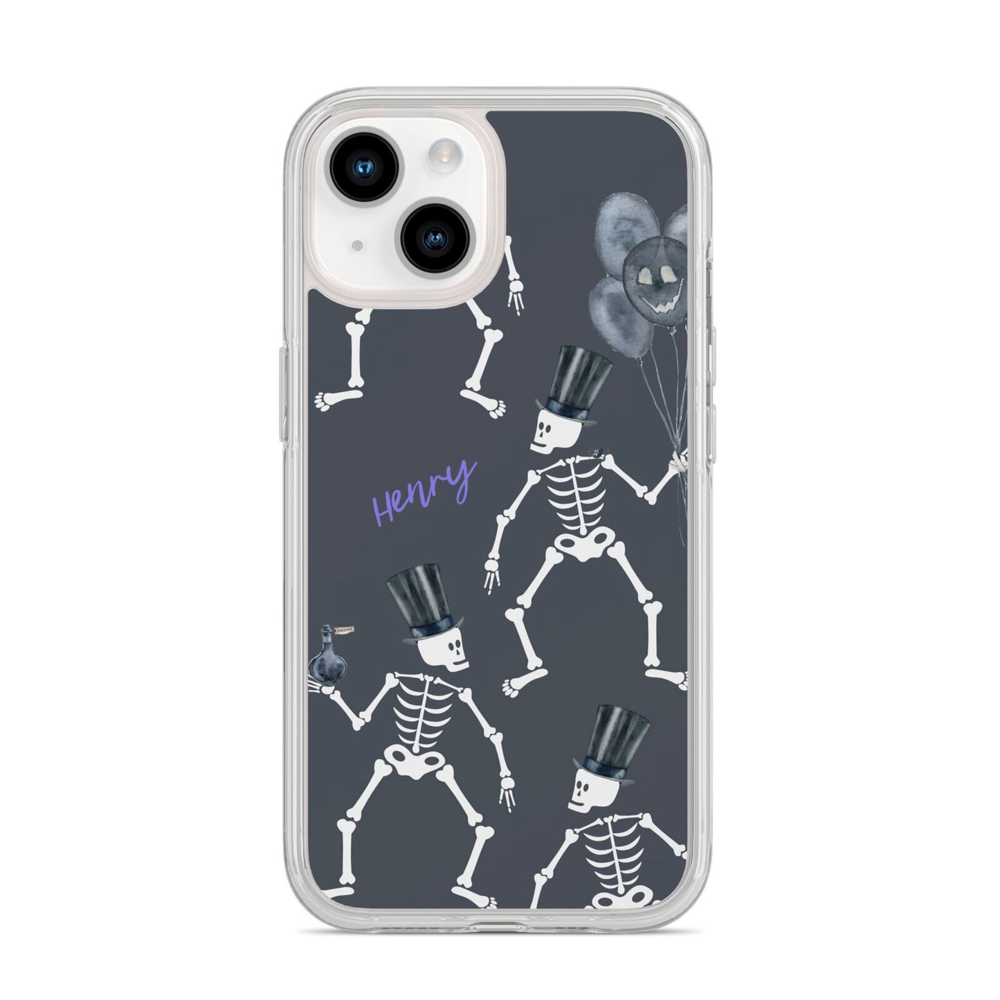 Halloween Skeleton iPhone 14 Clear Tough Case Starlight