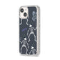 Halloween Skeleton iPhone 14 Glitter Tough Case Starlight Angled Image