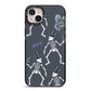 Halloween Skeleton iPhone 14 Plus Black Impact Case on Silver phone