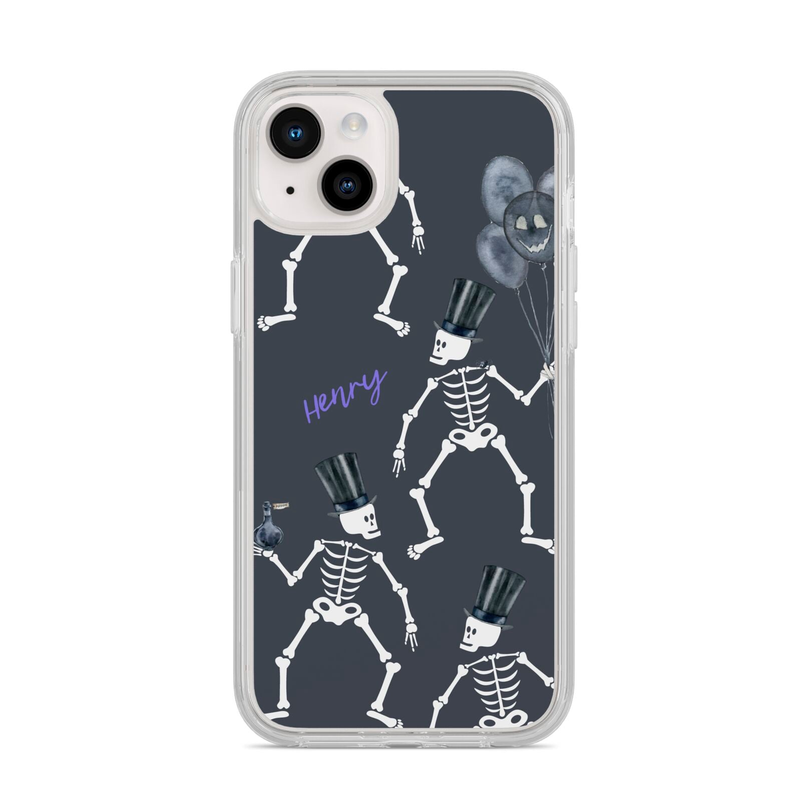 Halloween Skeleton iPhone 14 Plus Clear Tough Case Starlight