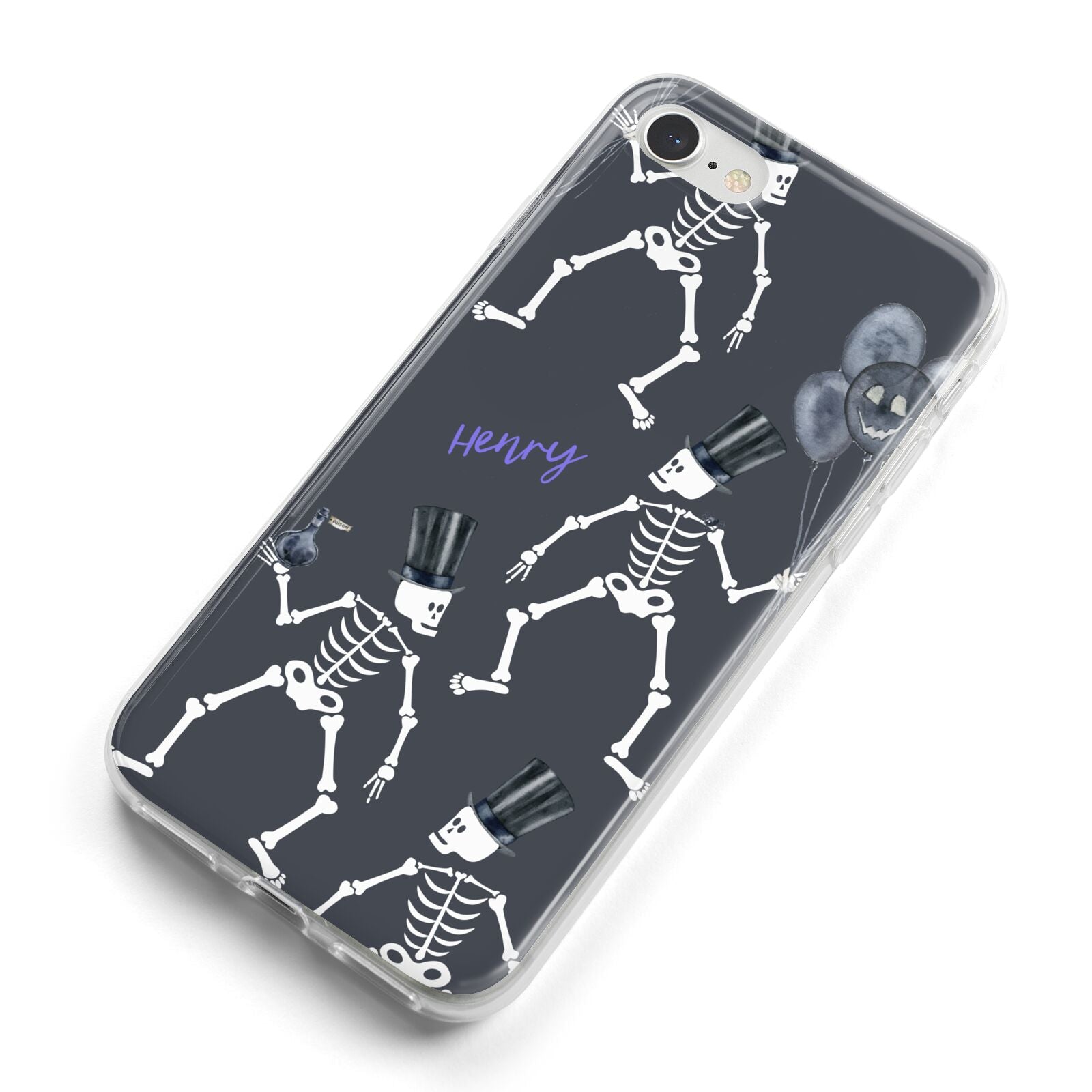 Halloween Skeleton iPhone 8 Bumper Case on Silver iPhone Alternative Image