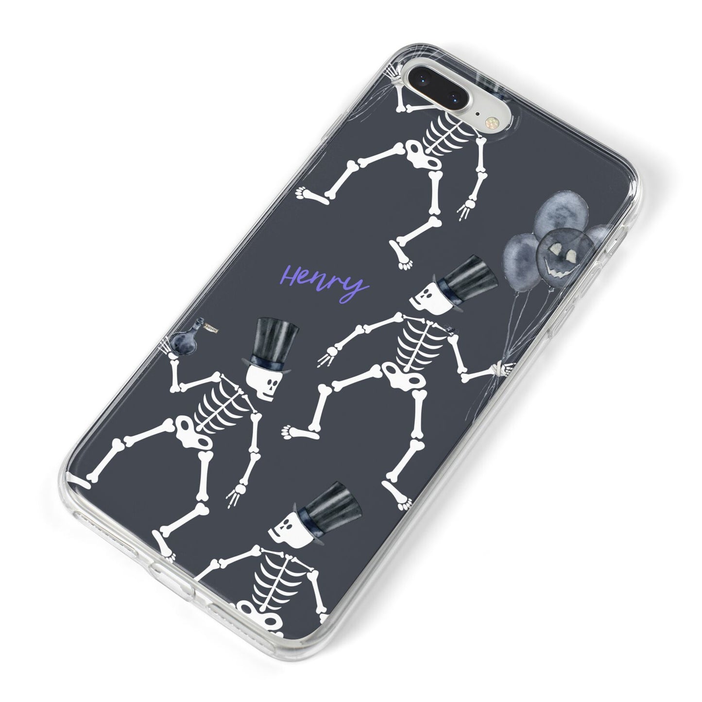 Halloween Skeleton iPhone 8 Plus Bumper Case on Silver iPhone Alternative Image