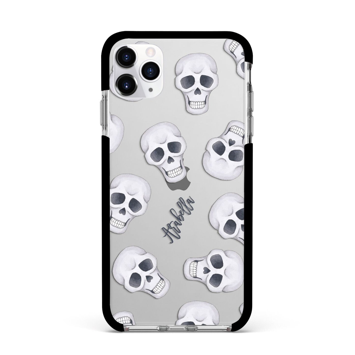 Halloween Skulls Apple iPhone 11 Pro Max in Silver with Black Impact Case