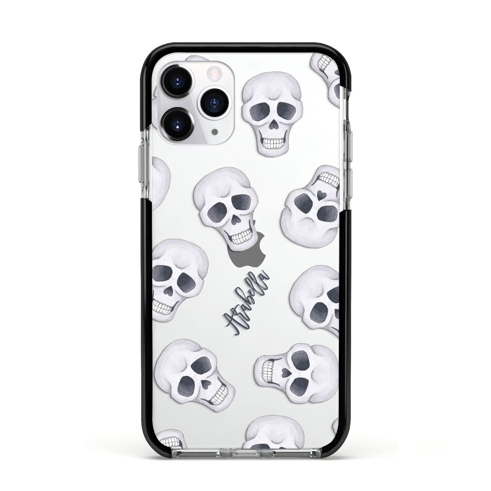 Halloween Skulls Apple iPhone 11 Pro in Silver with Black Impact Case