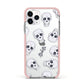 Halloween Skulls Apple iPhone 11 Pro in Silver with Pink Impact Case