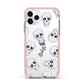 Halloween Skulls Apple iPhone 11 Pro in Silver with Pink Impact Case