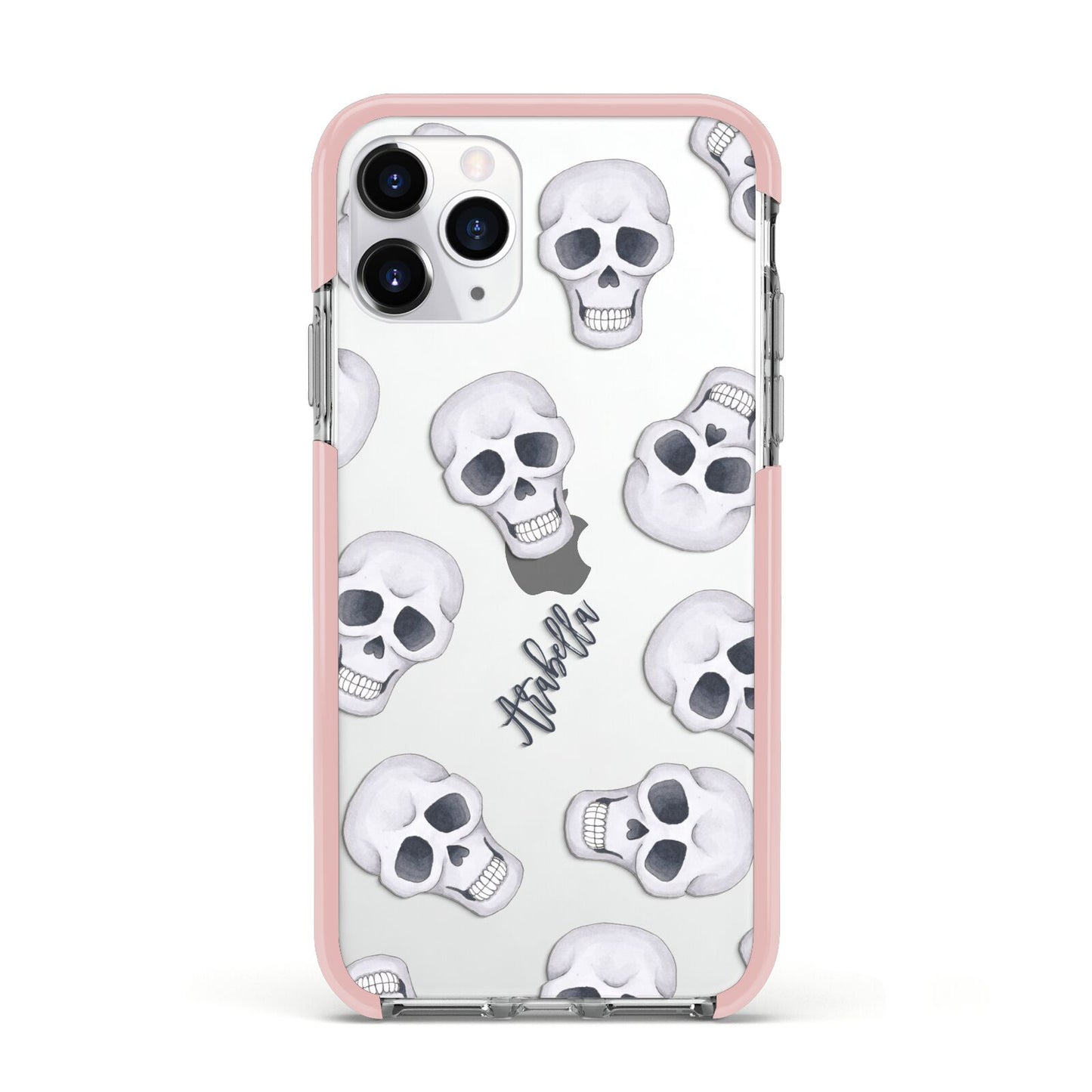 Halloween Skulls Apple iPhone 11 Pro in Silver with Pink Impact Case