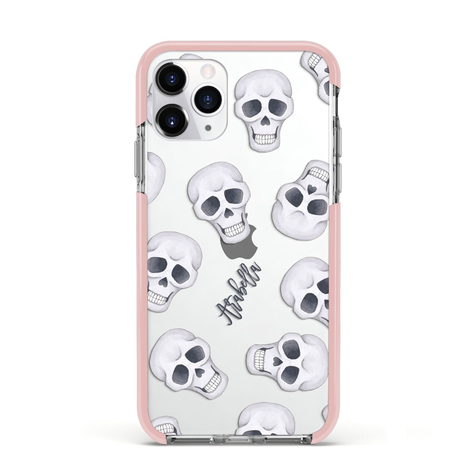 Halloween Skulls Apple iPhone 11 Pro in Silver with Pink Impact Case