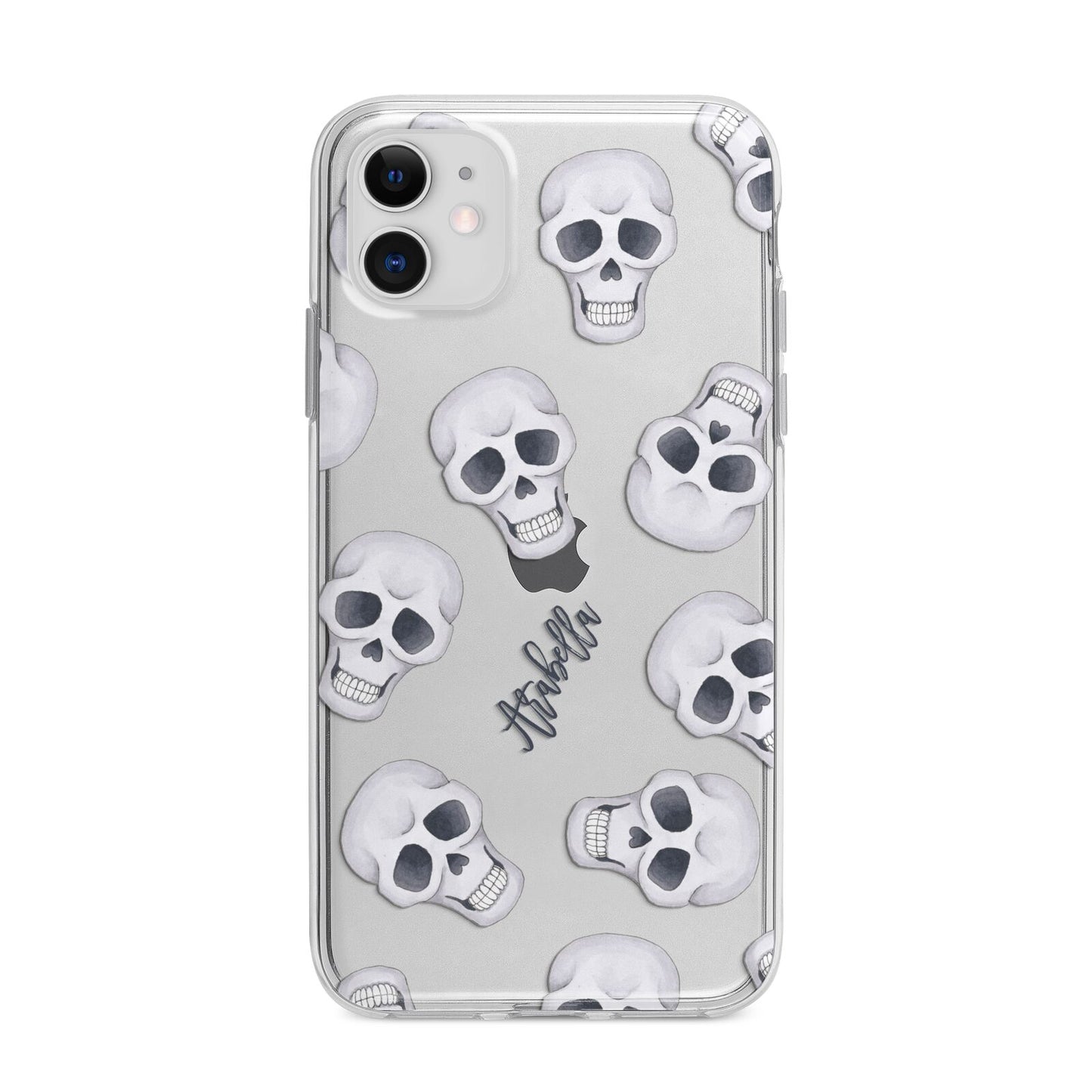 Halloween Skulls Apple iPhone 11 in White with Bumper Case