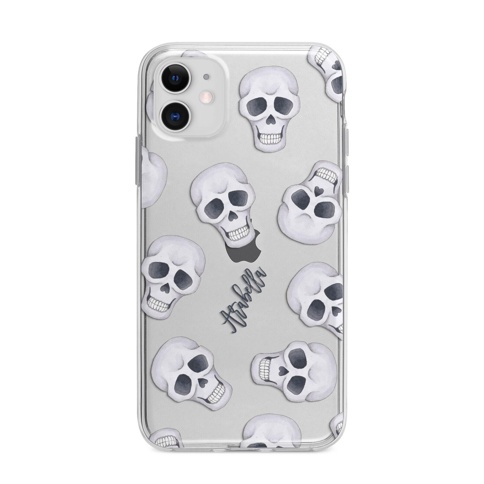 Halloween Skulls Apple iPhone 11 in White with Bumper Case