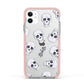 Halloween Skulls Apple iPhone 11 in White with Pink Impact Case