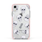 Halloween Skulls Apple iPhone XR Impact Case Pink Edge on Silver Phone