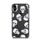 Halloween Skulls Apple iPhone Xs Impact Case Black Edge on Black Phone