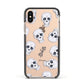 Halloween Skulls Apple iPhone Xs Impact Case Black Edge on Gold Phone