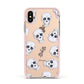 Halloween Skulls Apple iPhone Xs Impact Case Pink Edge on Gold Phone