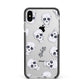 Halloween Skulls Apple iPhone Xs Max Impact Case Black Edge on Silver Phone