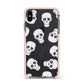 Halloween Skulls Apple iPhone Xs Max Impact Case Pink Edge on Black Phone
