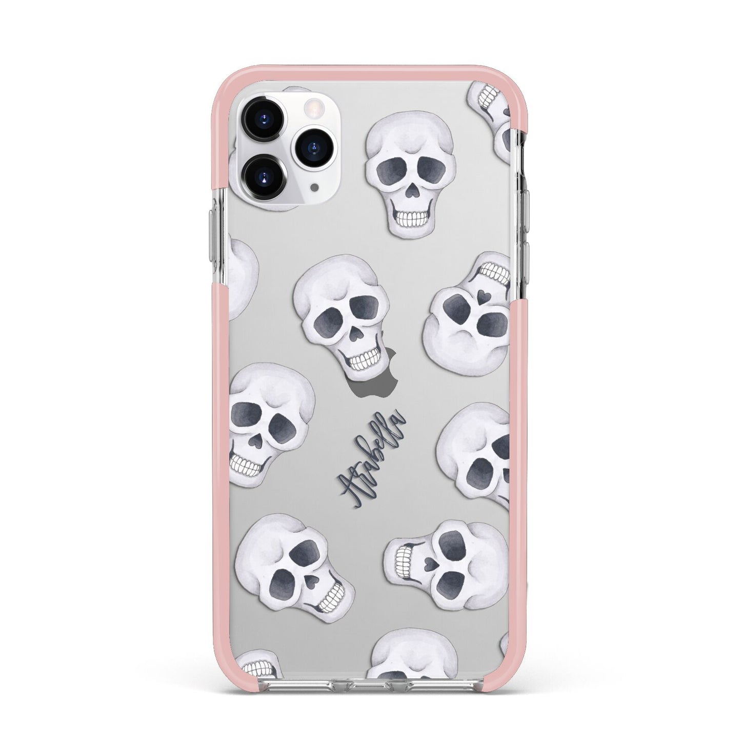 Halloween Skulls iPhone 11 Pro Max Impact Pink Edge Case