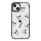 Halloween Skulls iPhone 13 Black Impact Case on Silver phone