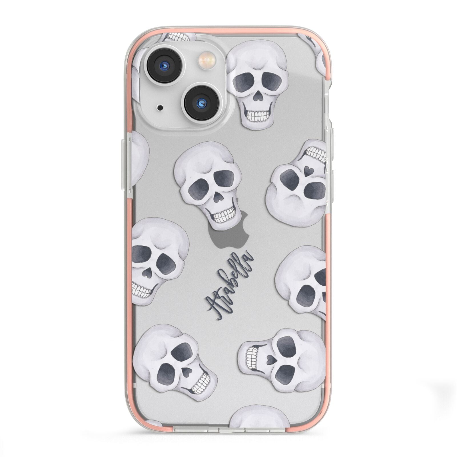 Halloween Skulls iPhone 13 Mini TPU Impact Case with Pink Edges