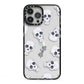 Halloween Skulls iPhone 13 Pro Max Black Impact Case on Silver phone