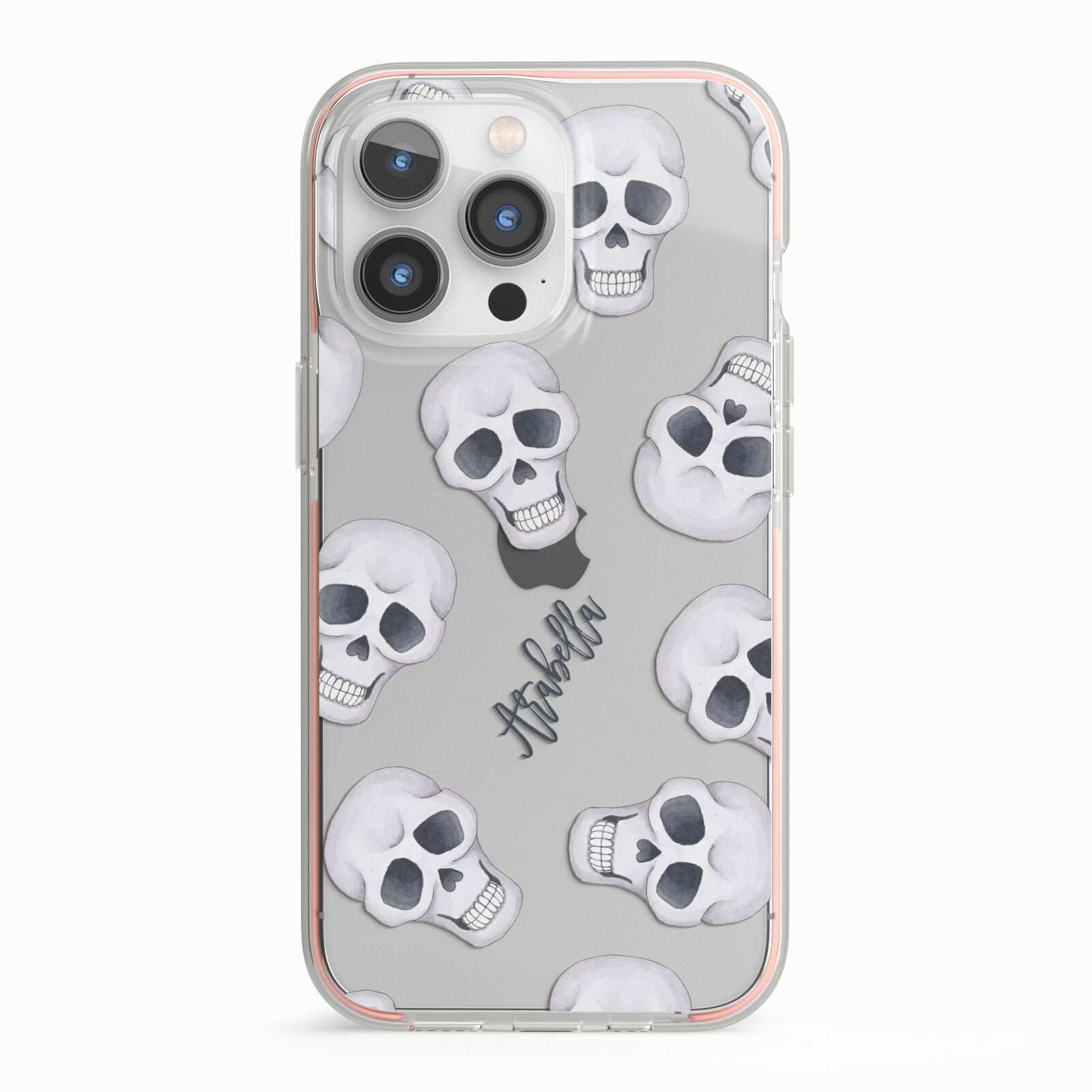 Halloween Skulls iPhone 13 Pro TPU Impact Case with Pink Edges