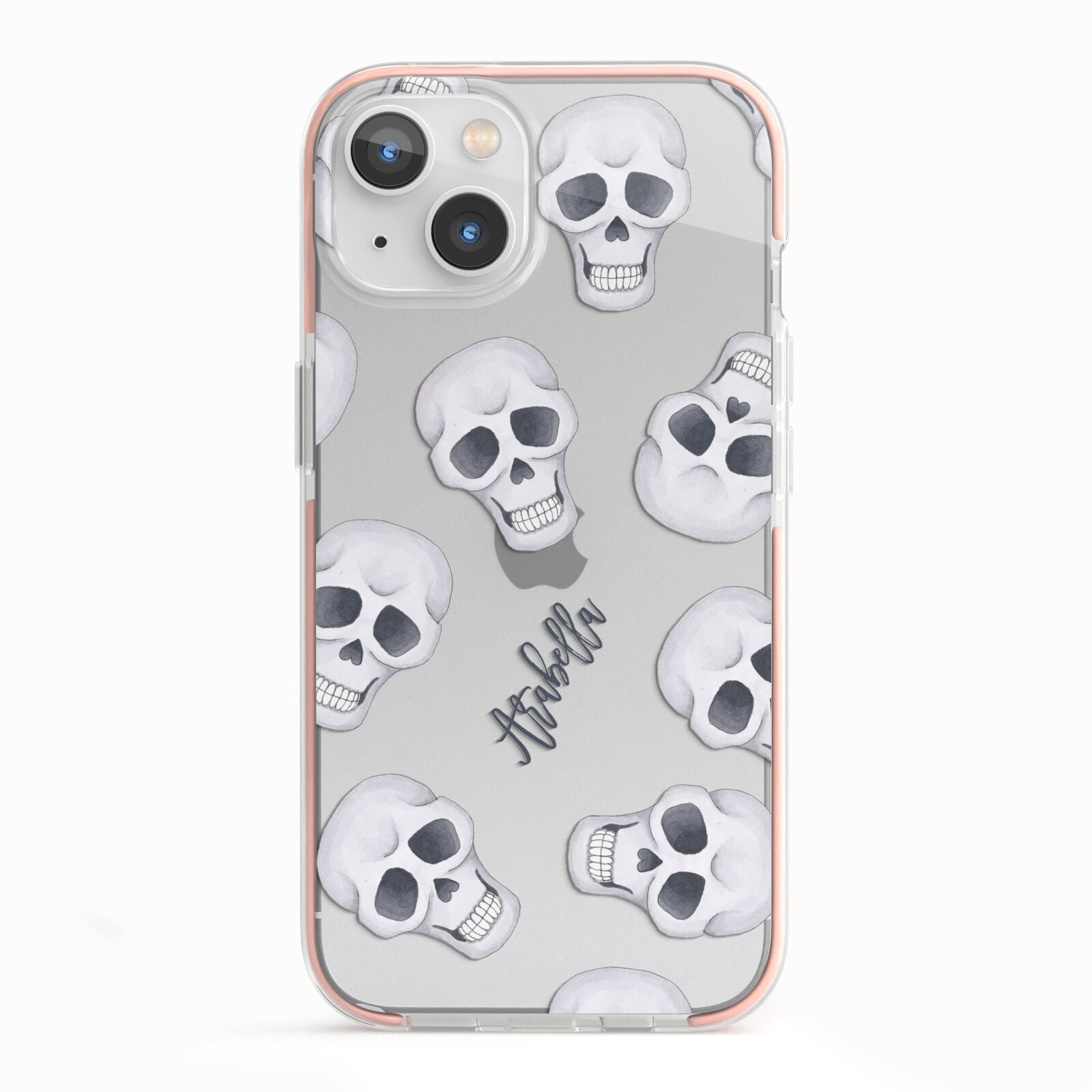 Halloween Skulls iPhone 13 TPU Impact Case with Pink Edges