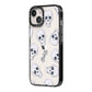 Halloween Skulls iPhone 14 Black Impact Case Side Angle on Silver phone