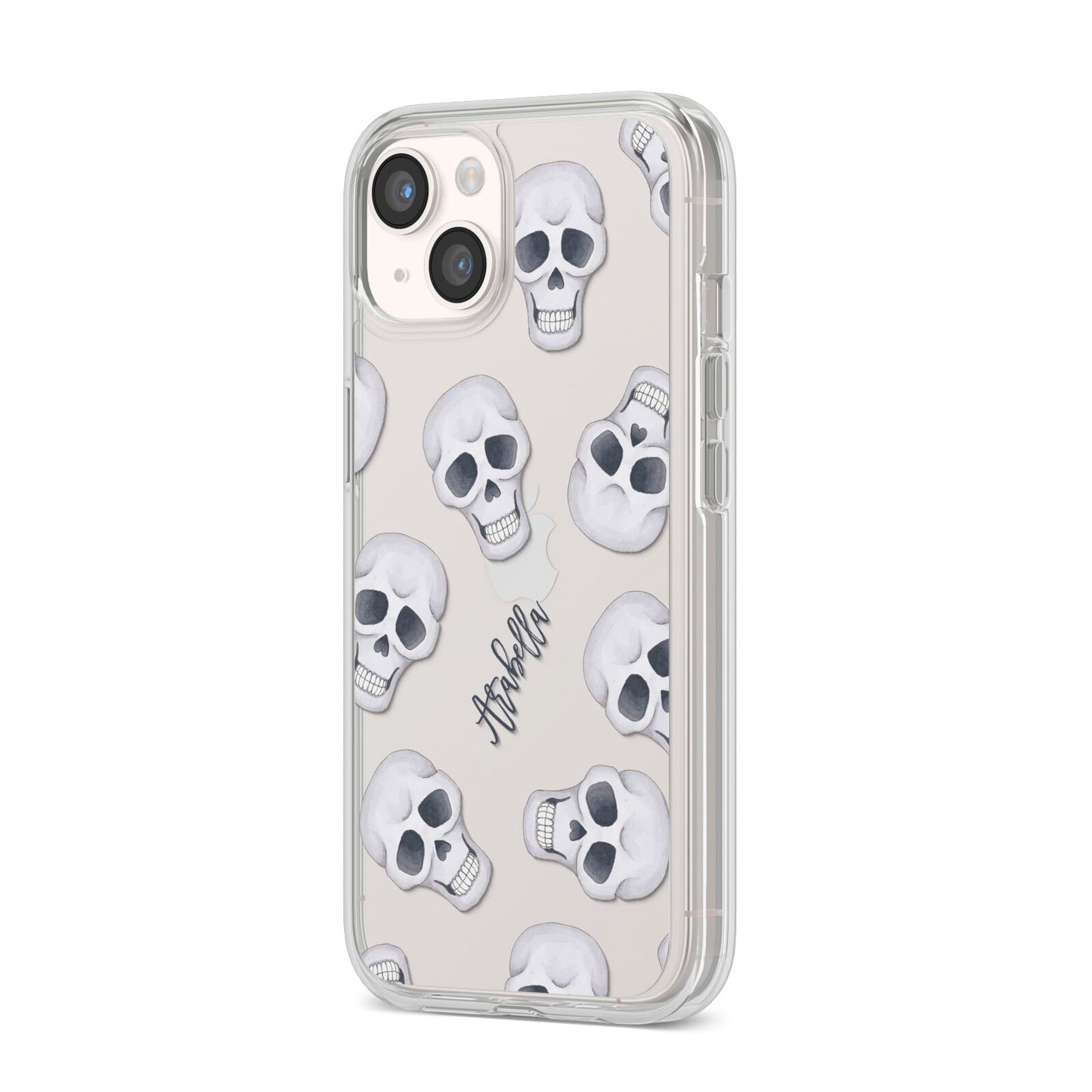 Halloween Skulls iPhone 14 Clear Tough Case Starlight Angled Image